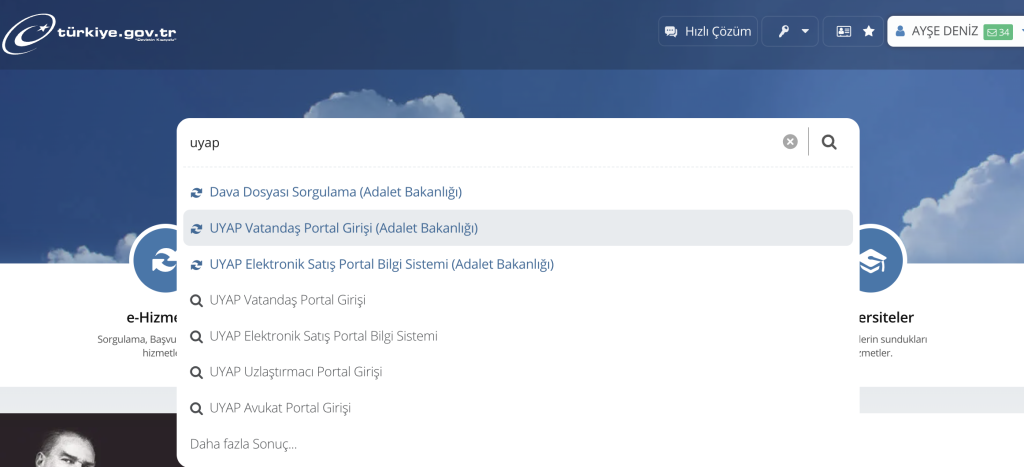 uyap vetandaş e devlet giriş